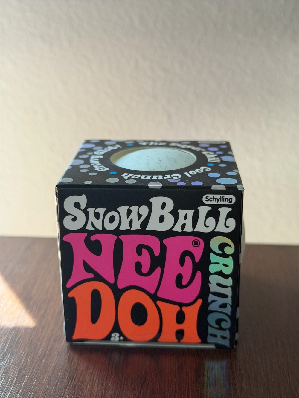 NeeDoh SnowBall Crunch Squishy Toy Schylling Retro Black Box